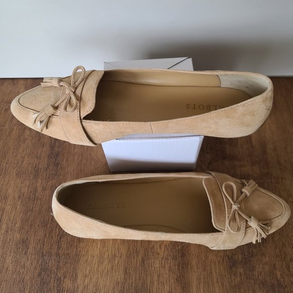 TALBOTS / FRANCESCA SUEDE DRIVING FLATS / TAN SUEDE Size 9.5 New- no box - Picture 2 of 9